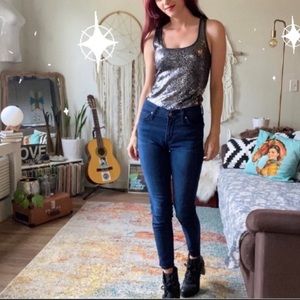 Gray Sequin Tank Top